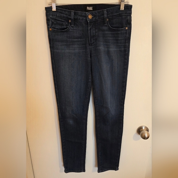 Paige Jeans Women Size 27 Cropped Skyline Ankle Peg Blue Denim 27Wx28L Cowgirl - Picture 1 of 8